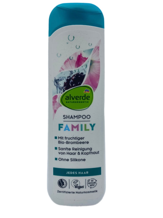 alverde NATURAL COSMETICS Shampoo Family Organic Mallow, Organic Blackberry, 300 ml