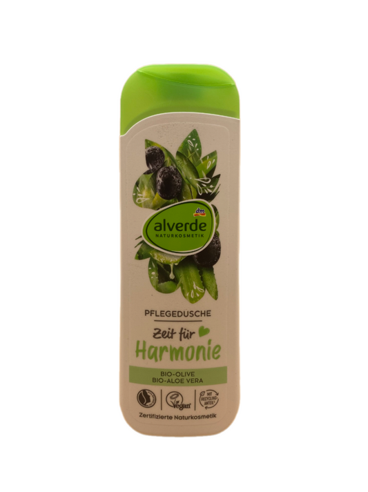 Alverde NATURAL COSMETICS Shower Gel Time for Harmony Organic Olive Organic Aloe Vera, 250 ml